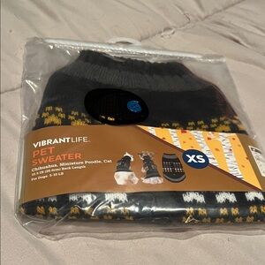 Vibrant Life Black and Yellow Pet Sweater